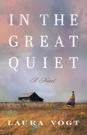 A broad, colorful Oklahoma sky with a golden prairie and wildflowers. A woman staring off into the expanse. The book title and author's name are written in bold white font.