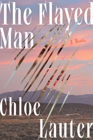 Cover for The Flayed Man, showing a desert scene at sunset with large slashes cut diagonally through it. Behind the slashes, a distorted woman's face is partially visible.