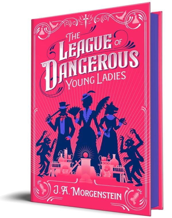 Cover for The League of Dangerous Young Ladies, showing several of the main characters silhouettes in period dress, as well as the title and author's name.